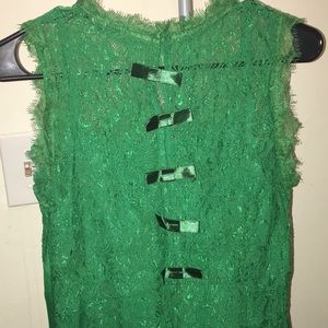 ZARA Green Lace Midi Dress